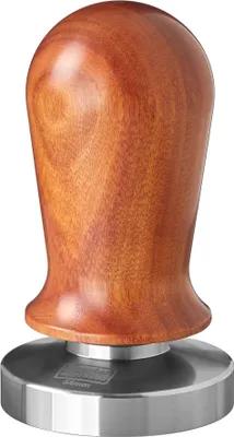 Produktbild von scarlet espresso | Tamper »Perfetto« für Barista; auf 35 lbs Anpressdruck kalibiriert; mit Alu- oder Edelholzgriff und Präzisions-Edelstahlbasis, Größe:54 mm, Farbe:Sandelholz - Dunkelbraun