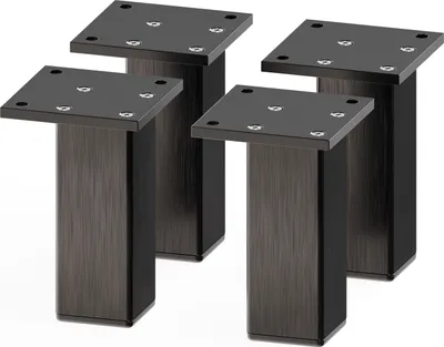 Produktbild von sossai Aluminium Möbelfüße MFV2 | 4er Set | Vierkant-Profil: 38 x 38 mm | Farbe: Schwarz | Höhe: 100mm