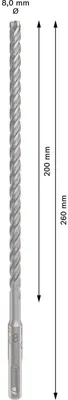 Immagine prodotto di vrták do kladiv SDS plus-5X, 8 x 200 x 260 mm