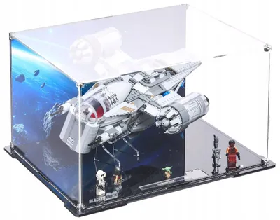 Image de Vitrine noire pour LEGO® 75292 Star Wars – Le Razor Crest, avec panneau arrière imprimé