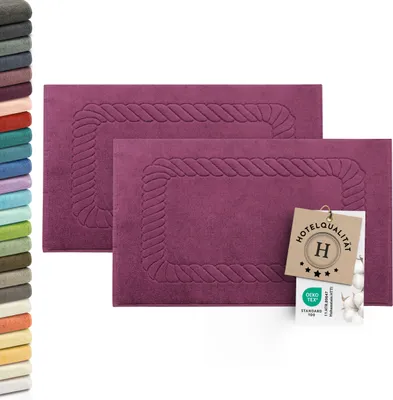 Produktbild von 2er-Set Badematten, Baumwolle,  50x70 cm, 740g/qm, violett (lila)