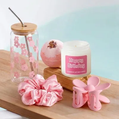 Produktbild von Geschenkset für Frauen, Geburtstagsgeschenk für Mädchen von 9 bis 30 Jahren, Geschenkideen für Mama, Schwester, Kollegin, Ehefrau und Freundin in Rosa