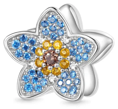 Produktbild von Gnoce Charm Pavé Blume HFC158 Silber