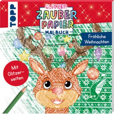 Image de Glitzer Zauberpapier Malbuch Fröhliche Weihnachten