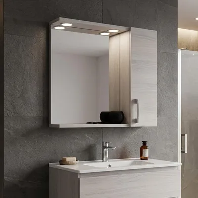 Immagine prodotto di Specchio con pensile rovere grigio ed illuminazione led