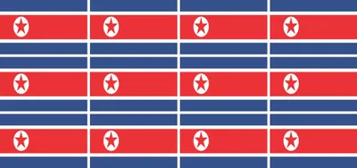 Produktbild von Mini Aufkleber Set - Pack glatt - 50x31mm - selbstklebender Sticker - Nordkorea - Flagge / Banner / Standarte fürs Auto, Büro, zu Hause und die Schule - 12 Stück