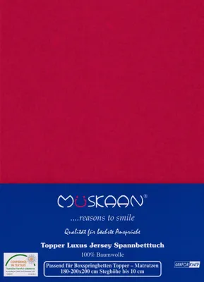 Produktbild von Jersey Topper Spannbettlaken Bordeaux / Weinrot 180x200 - 200x200 cm 100% Baumwolle