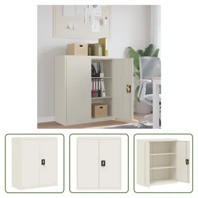 Produktbild von The Living Store Aktenschrank Weiß 90x40x105 cm Stahl