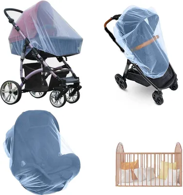 Produktbild von Universelles Moskitonetz für Kinderwagen, Außen Kindsicherheit Insektenschutz, reißfest, waschbar, Blau