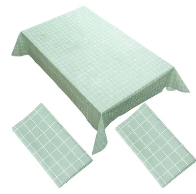 Obrázek produktu pro PVC ubrus, kostkovaný, voděodolný, omyvatelný, sada 2 kusů, rozměry 137,2 x 177,8 cm, zelený