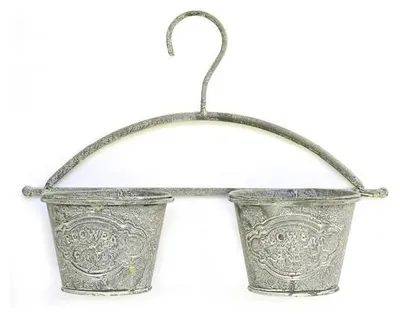 Immagine prodotto di Doppio vaso sospeso in metallo grigio
