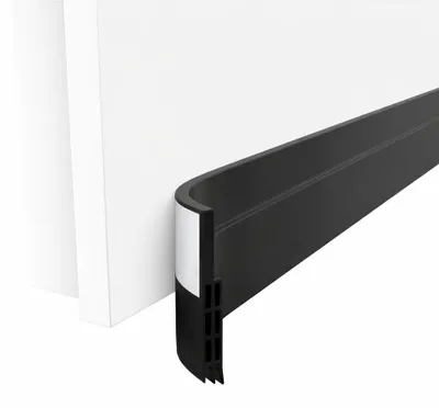 Obrázek produktu pro Těsnění pod dveře, délka 100 cm, barva černá - samolepicí pryžové těsnění, extra silné