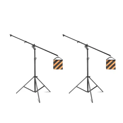 Obrázek produktu pro Stojan pro fotografické studio, výškově nastavitelný, odolná konstrukce z hliníkové slitiny, 2 kovové stojany