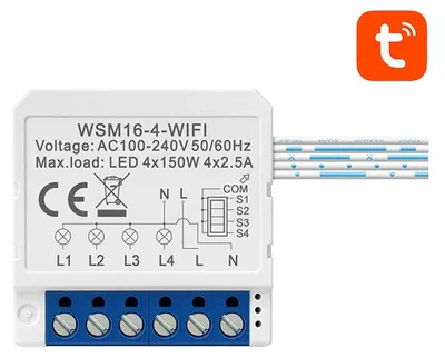 Obrázok produktu pre Avatto Wsm16-W4 Inteligentný káblový prepínač Wifi Tuya