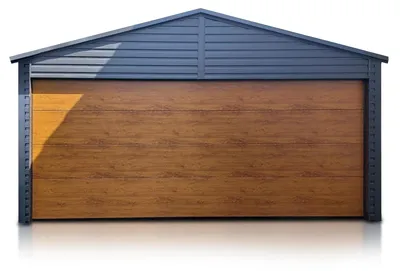 Produktbild von Fertiggarage Einzelgarage 5.9x5m Satteldach Sektionaltor Graphit