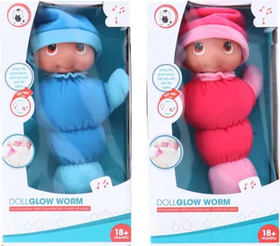 Immagine prodotto di Gloeiworm Knuffelpop + Licht en Geluid 28 cm Assorti