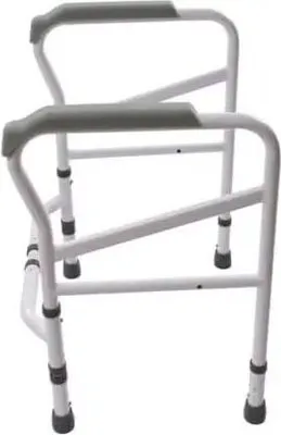 Zdjęcie produktu dla Podpórka toaletowa – pomoc przy wstawaniu z toalety – regulowana wysokość – wolnostojąca – stabilne podparcie – jasnoszara
