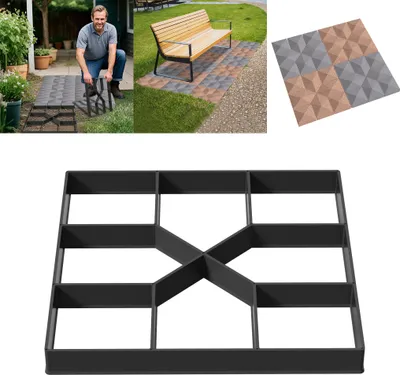 Obrázek produktu pro LZQ 1 kus dlažební forma dlažební forma dlažební kámen DIY dlažební desky 40x40x4cm dlažební deska šablona pro beton, dlažba, dlažební kostky, terasové desky (typ C)