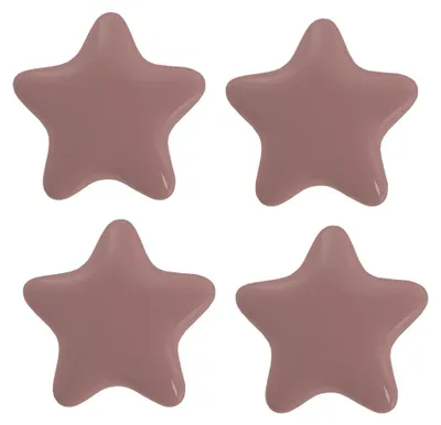 Obrázek produktu pro Clayre & Eef Klika na dveře sada 4 hvězdiček Ø 4 cm růžová keramika