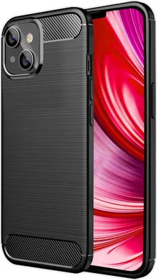 Immagine prodotto di Per iPhone 14 Plus Custodia Carbon Look Nero Antiscivolo Custodia del Telefono Cellulare Copertura Protettiva