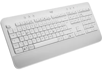 Produktbild von Logitech Signature K650, Volle Größe (100%), Kabellos, Bluetooth, Membran Key Switch, QWERTZ, Weiß