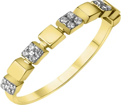 Produktbild von V Ring 375/- Gelbgold bicolor Zirkonia