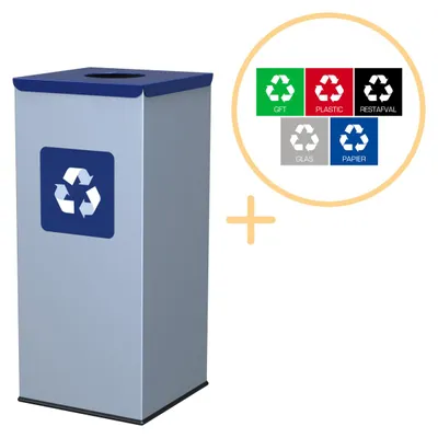 Produktbild von Alda Eco - Quadratischer Abfallbehälter 60l - Blau