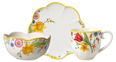 Immagine prodotto di Villeroy & Boch Set da colazione Spring Awakening per 2 persone, 6 pezzi in porcellana premium giallo, verde 1486387281