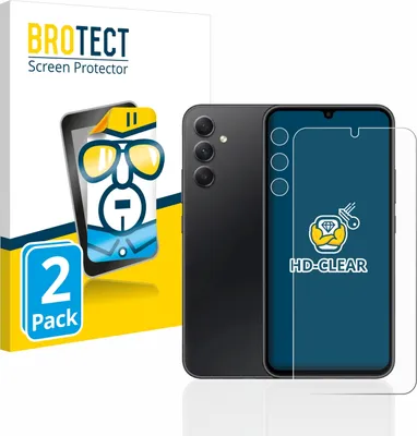 Produktbild von 2x Für Samsung Galaxy A34 5G (Display+Kamera) Schutzfolie BROTECT Displayschutz Display Schutz Folie Klar Transparent