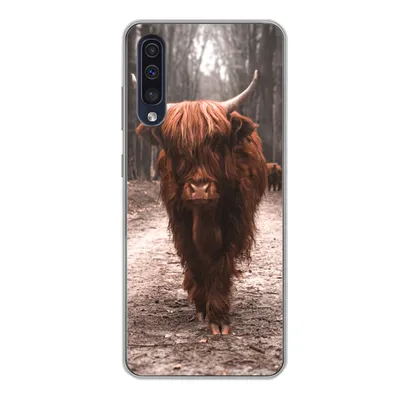 Produktbild von MuchoWow® Handyhülle Schutzhülle Hülle für Samsung Galaxy A50 Schottischer Hochländer - Wald - Kuh - Tiere - Natur Silikon Softcase Handy Hülle - Mobiltelefonhülle
