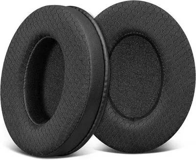 Productafbeelding van Vervangende Oorkussens voor Sennheiser HD202/HD203/HD212/HD447 - Duurzaam en Comfortabel - Zwart Earpads met Voetbaltextuur