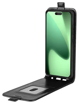 Obrázok produktu pre Pre Apple iPhone 17 Pro Vertical Leatherette Flip Protective Case Cover Black