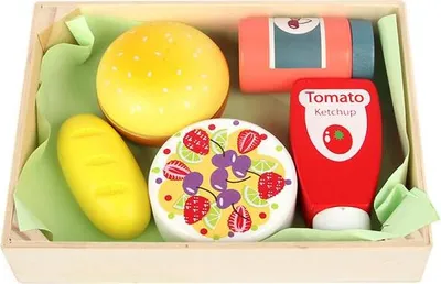 Produktbild von 360Home Holzkiste Frühstücksspielzeug aus Holz Küchenspielzeug