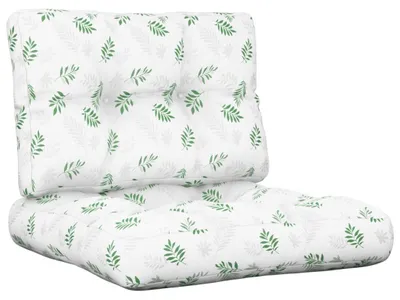 Image de vidaXL Coussin pour palette 2 pcs. tissu à motifs de feuilles