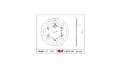 Produktbild von Rk Kettenrad 520 44z Stahl silber