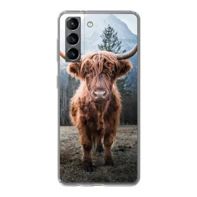 Produktbild von MuchoWow® Handyhülle Schutzhülle Hülle für Samsung Galaxy S21 Schottischer Highlander - Berg - Tier Silikon Softcase Handy Hülle - Softcase