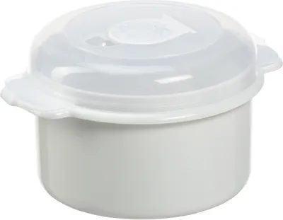 Produktbild von plast team Mikrowellendose Micro 0,5 Liter rund weiß/transparent