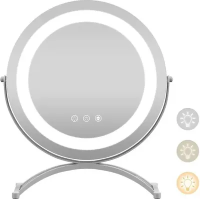 Immagine prodotto di Specchio cosmetico HU10611DE-WH con illuminazione a LED, diametro 30 cm, bianco