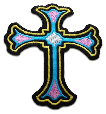 Obrázok produktu pre Kreuz Christuskreuz náboženstvo - záplata, nažehľovacia záplata, nažehľovacia nášivka, nášivky, záplaty, na nažehlenie, veľkosť: 7,7 x 6,2 cm