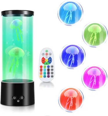 Produktbild von Jopassy LED Quallen Nachtlichter Stimmungslampe Nachtlicht Lava Lampe RGB Tischlamp Büro Künstliche