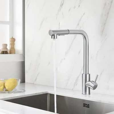 Immagine prodotto di Rubinetto da cucina in acciaio inossidabile, con estensione a 360° e miscelatore monocomando