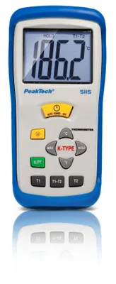 Produktbild von PeakTech P 5115 – Digitales 2-Kanal-Thermometer Typ-K (-50 °C bis +1300 °C) mit °C/°F Anzeige