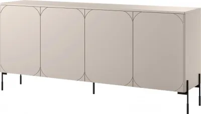 Zdjęcie produktu dla KOMODA 200CM 4 drzwi półki SZAFKA DUŻA NOWOCZESNA KASZMIR MDF glamour retro