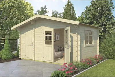 Produktbild von Gartenhaus Keila 34 inkl. Fußboden 475,9 x 350 cm natur