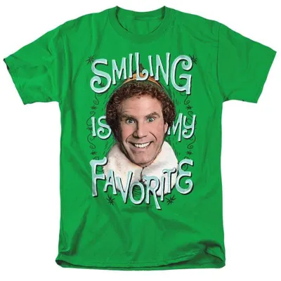 Produktbild von Elf - "Smiling Is My Favorite" T-Shirt für Herren/Damen Uni TV38369 (3XL) (Leuchtendes Gelbgrün)