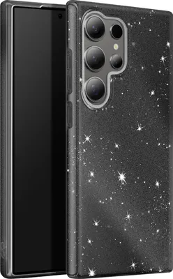 Obrázok produktu pre Avizar, trblietavé silikónové puzdro pre Samsung S24 Ultra - ultratenké a nárazuvzdorné, čierne