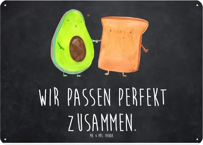 Produktbild von Mr. & Mrs. Panda wandtafel Avocado Toast DIN A4 - Kreidetafel - Geschenk, Retro Blechschild, Hochzeit, Schild, Türschild, Freundin, Wandbild, tafel