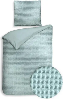 Produktbild von Heckett and Lane Vafala BW 135 Sky Blue Bettwäsche 1 x Bettbezug 135x200 + 1 x Kopfkissenbezug 80x80 Sky-Blue Uni blau
