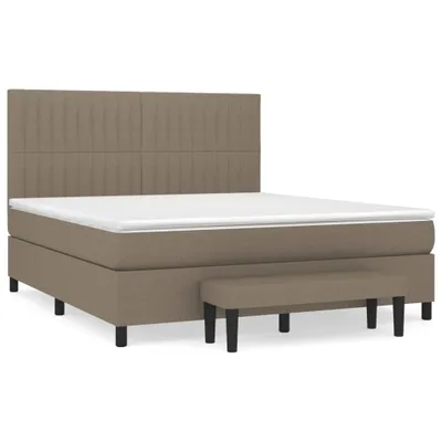 Produktbild von vidaXL Boxspringbett mit Matratze Taupe 180x200 cm Stoff