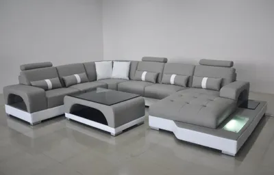 Image de Canapé d'angle design, canapé d'angle en forme de U, ensemble de salon, canapé, textiles, cuirs, sofas, rembourrage